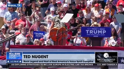 TED NUGENT PERFORMS THE STAR SPANGLED BANNER AT WACO, TX TRUMP RALLY