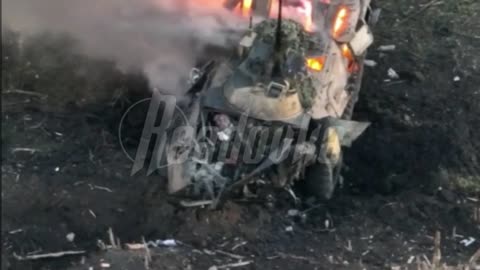 RUS BMP APC hit anti tank mine