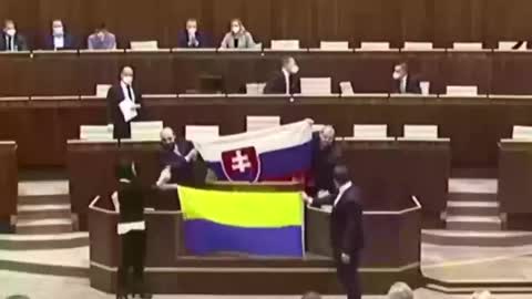 When they tried the Ukrainian flag drop in the Slovakian parliament.