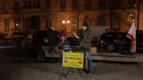 Greifswald - Uwe - Eröffnung und sein Redebeitrag 27-02-2023