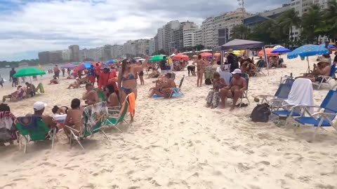 🇧🇷Copacabana Beach Rio de Janeiro Walk Tour Brazil