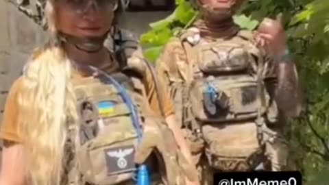 Very young Ukrianian soliders, one with Nazi patch