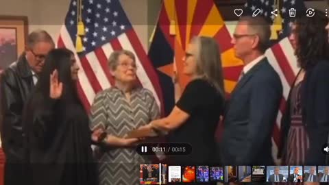 Fraudster & Criminal Katie Hobbs Laughs Taking Oath To Defend Constitution