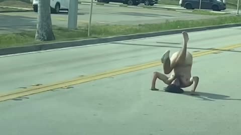 Naked Florida Man Doing Somersaults