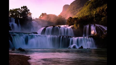 Creek flowing away from waterfall - Sleep Music, Water Sounds, Relaxing Music, Meditation Music