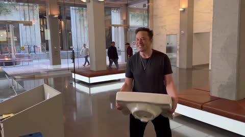 Elon Musk Enters Twitter HQ Carrying A Sink [Let That Sink In]