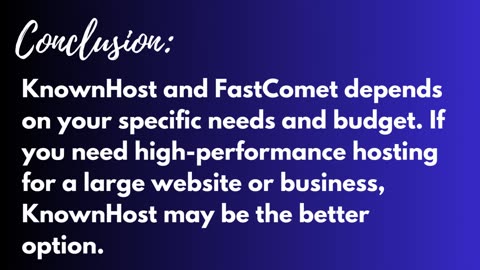 Knownhost v/s Fastcomet