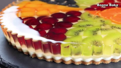 No-Bake / Fruit Honey Jelly Mousse Tart Recipe / Honey Mousse Cream / Cup Measure