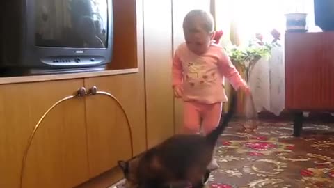 Cat care she's baby and human body fanny moment and reaction....#viral #rumblevideos #rumble #CNJ