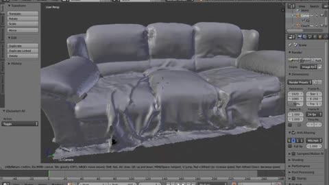 Cubify Sense (Portable Handheld 3D Scanner) Couch Result