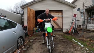 Some trials type balance practice on the Kawasaki KDX 200