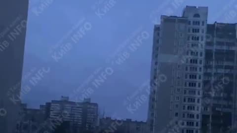 Russian Cruise Missile Flying Through Kiev