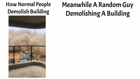 normal vs pros demolishing a building