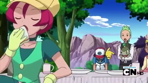 Pokemon Best Wishes: Georgia eats the BW trio's breakfast