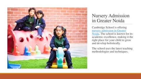 Nursery Admission in Greater Noida