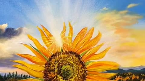 Paint a picture of sunflower with acrylic paint