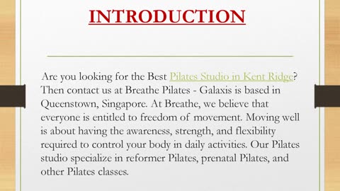 Best Pilates Studio in Kent Ridge