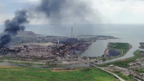 Ukraine War - Calibration footage of the Azovstal plant in Mariupol