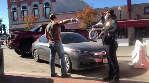 INTENSE: Restaurant Owner BLOCKADES Health Inspector's Car in Protest