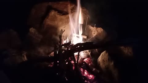 Campfire at bear creek - Creekside camp