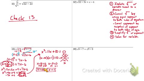 Solving Radical equations part 3