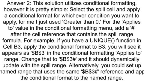 How to Dynamically Format An Excel Spill Range