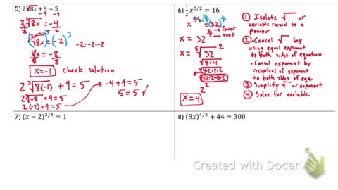 Solving Radical equations part 2