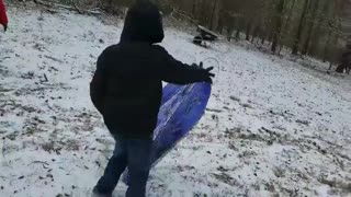 Laundry Basket Sledding