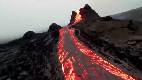 Breath-taking Drone Footage of Icelandic Volcano Eruption