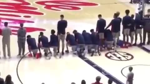 Ole Miss basketball players took a knee during National Anthem