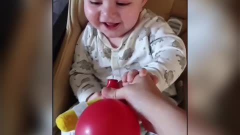 CUTE BABY FUNNY BALLOON VIDEO 🥰🤣