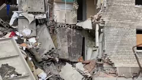 The consequences of the shelling in Bakhmut.