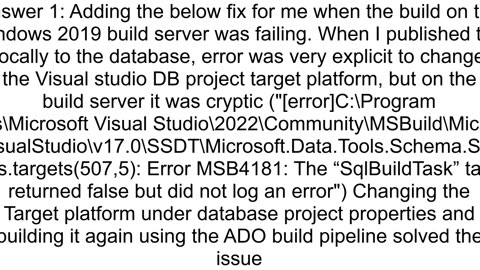 SQL CICD issue on azure devops classic editor