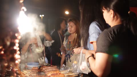 People buying food