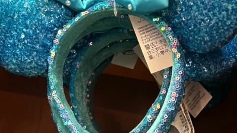 Disney Park Blue Sparkle Minnie Mouse Ears Headband #shorts