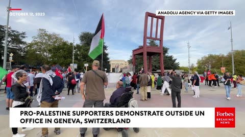 Hundreds Of Pro-Palestine Demonstrators Gather Outside UN Office In Geneva, Switzerland