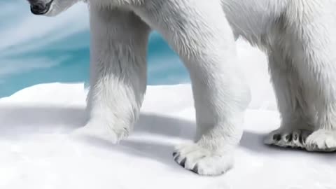 The polar bear's white fur is a natural camouflage