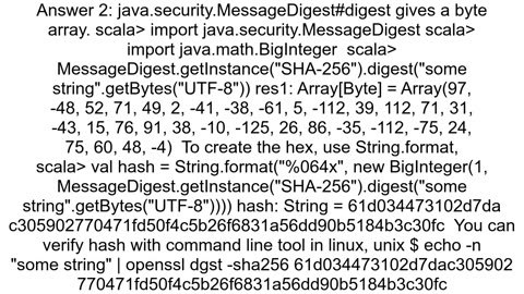 How to correctly generate SHA256 checksum for a string in scala