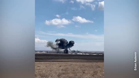 Turkish aerobatic jet bursts into flames after crash