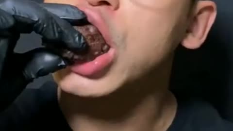 Dark chocolate cookie with macadamia nuts ASMR mukbang