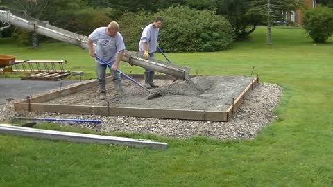 How To : Form, Pour, And Finish A Concrete Shed Slab! DIY!