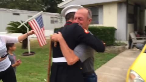 Disabled Marine Gets Birthday Surprise From Grandson