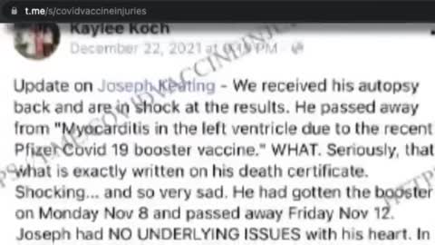 KARMA: 26-YEAR-OLD MAN KILLED BY PFIZER POISON "TRUSTED SCIENCE AND DID HIS PART"