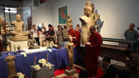 Fourteen looted statues return to Cambodia from the Metropolitan Museum of Art