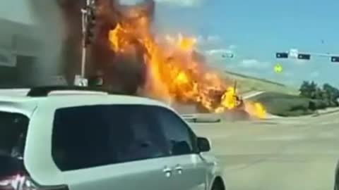 Flaming Tractor Trailer Crashes Off Overpass, Killing Driver In Dallas, Texas