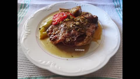 Pork chops with aubergines