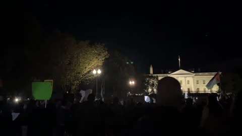 ►People outside White House for an emergency night rally to protest Gaza seige