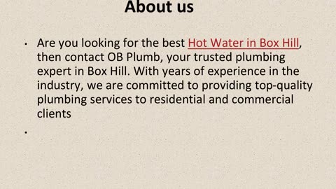 Get The Best Hot Water in Box Hill.