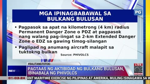 Pagtaas ng aktibidad ng Bulkang Bulusan, ibinabala ng Phivolcs