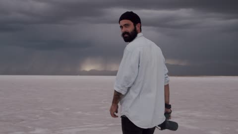 Man Walking on Salt Flats